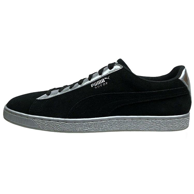 

Puma Suede Classic Metallic Легкие Нескользящие Прочные Низкие Повседневные Кроссовки Мужские Кроссовки Черный Серебристый 367397-03 44.5