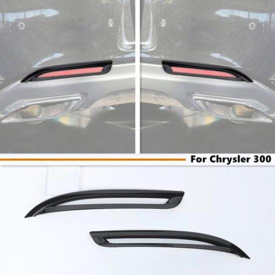 Car Rear Fog Light Lamp Cover Trim For Chrysler 300 2015- Accessories Carbon