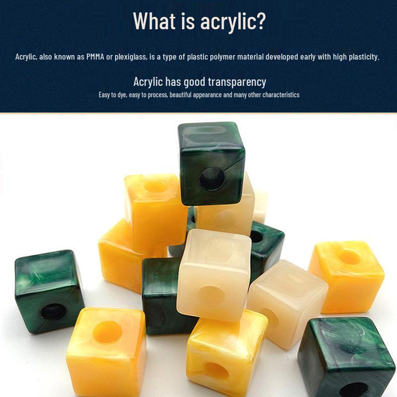 20mm Acrylic Large Hole Square Beads for DIY Jewelry, Flower Shoes, and Bag Chains