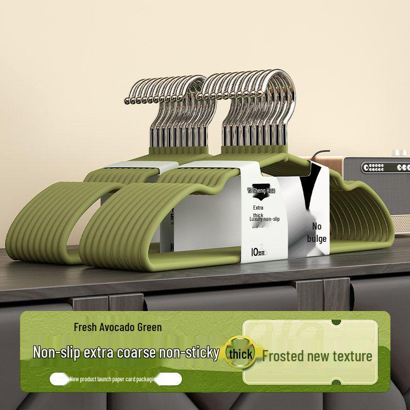 Роскошная матовая антипригарная вешалка для одежды - Размер для взрослых Утолщенная Сушилка без следов 10 Pieces - New Cardboard Packaging 1400₽