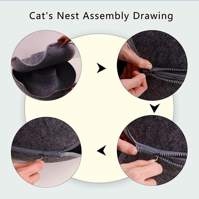Cat Bed Donut Pet Cat Tunnel Interactive Game Toy Cat Bed Tunnels Indoor Toys Cats House Kitten Training Toy Sports Equipment