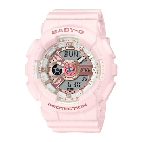 

Часы Casio Baby-G Модель-коллаборация Love Sea and The Earth Aqua Planet, Сделаны из биомассы, BA-110AQ-4AJR, Нежно-розовый, Женские
