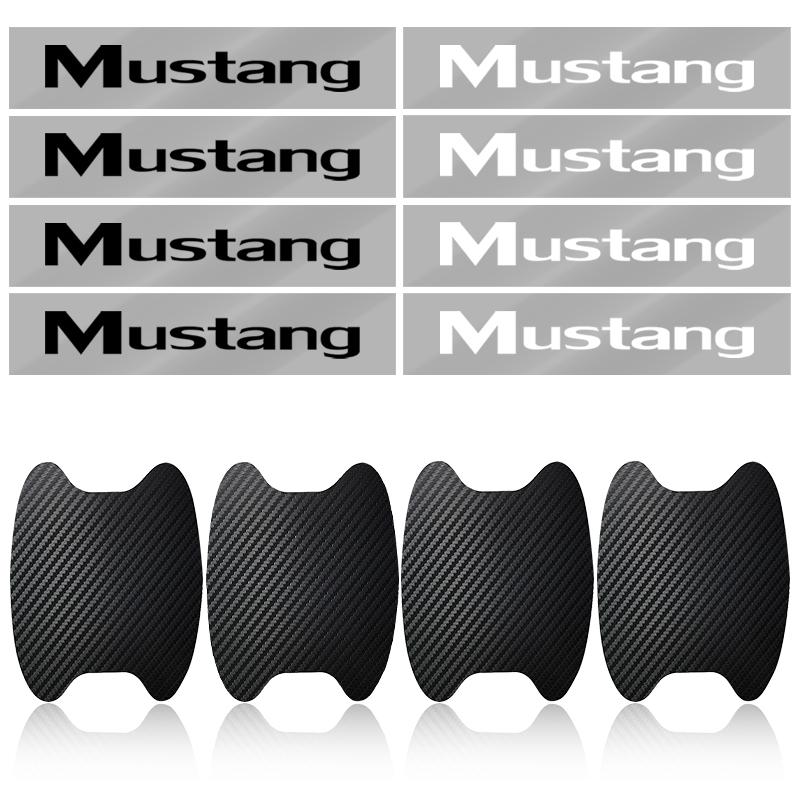 Car Door Sticker Carbon Fiber Scratches Auto Handle Protection Film For Ford Mustang Spoiler Shelby GT 350 500 Cobra E Focus 2 3 MK3 Kuga