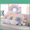 Almofada de Sofá de Pelúcia Arco-Íris Colorida Para Decoração Aconchegante em Casa e Diversão nas Brincadeiras
