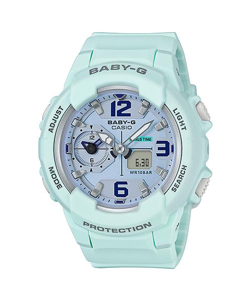 

Casio Men s Resin 100M Water Resistant Analog Shock Resistant Quartz Watch BGA-230SC-3B зелёный