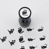 Bview Art 4pcs Cartoon Stamps Lovely Small Black Cat Stamp DIY Scrapbooking Decoration Diary Collage Stationery