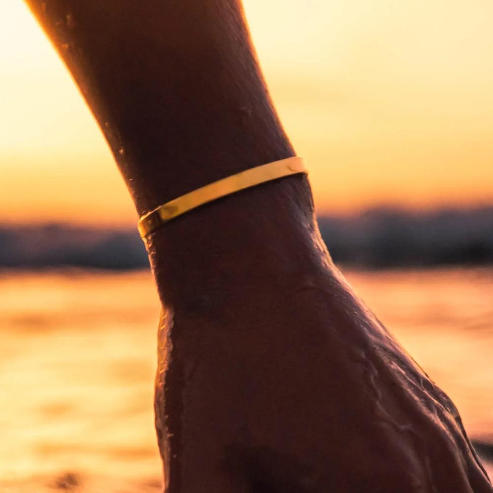 Stainless Steel Open Bangle Minimalist Men's Jewelry Fashion Platinum Bracelet Popular Couple Holiday Gift