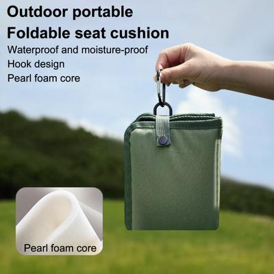 Folding Sitting Pad Waterproof Oxford Cloth Sit Pad Portable Foldable Camping Seat Cushion with Carabiner for Backpacking Hiking Picnics Outdoor Use