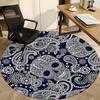 1pc Skull Paisley Office Round Area Rug, Indoor Mat Suitable ForOffice, Under Office Chairs Bedroom Living Room Home Decor, Room Deco 014