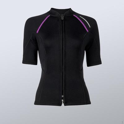 Woman Wetsuit Top Front Zipper Jacket Swimsuit for Canoeing Surfing Kayaking