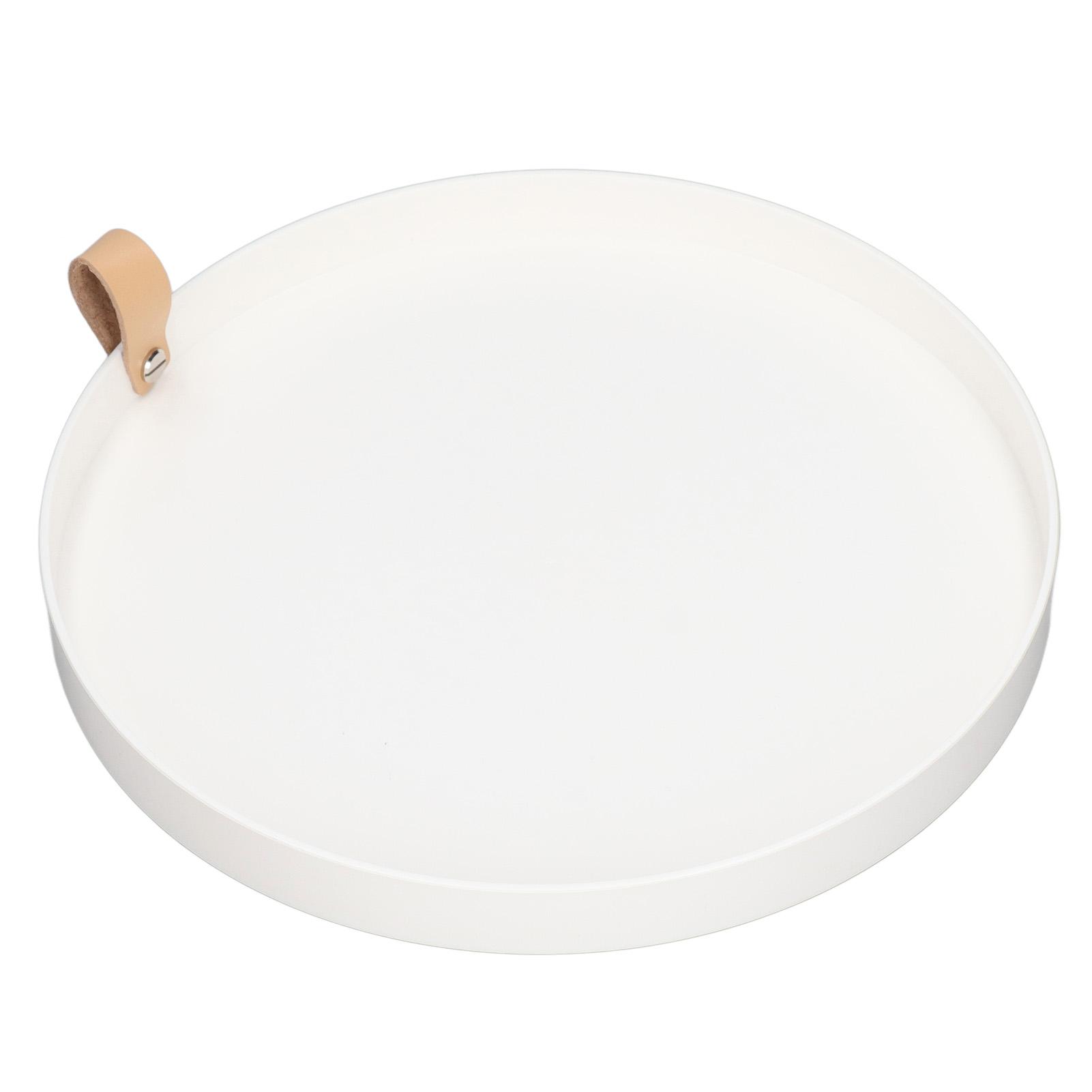 

Jewelry Dish White Simple Round Style Waterproof ABS Elegant Multifunction Vanity Tray for Jewelry Perfume Vanity