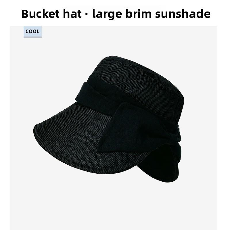 Wide Brim Cotton Linen Fisherman Hat With Bow Decoration For Summer And Spring Outings