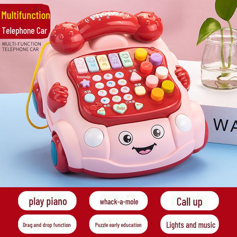 Giocattolo educativo retrò per telefono musicale per bambini da 0 a 3 anni