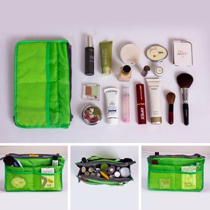 Organisateur de sac à main - SHOP-STORY - Vert - 100% nylon - 13 compartiments - Lavable en machine