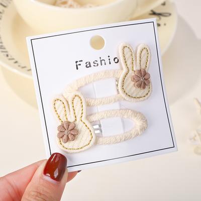2pcs Kawaii Cartoon Rabbit Hairclip Handmade for Kids Girls Hairbangs Sweet Hairclip Barrette Ins Style New Hairpin Ornaments
