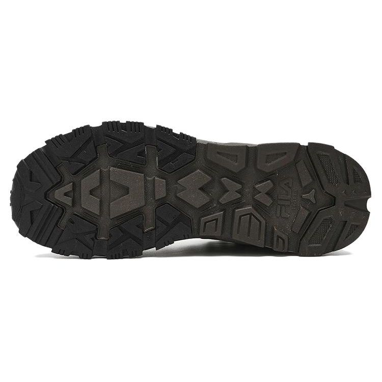 FILA Trek 1S Fabric Synthetic Leather Plush Wear-Resistant Lightweight Mid-Top Casual Shoes Men Casual Shoes Black Gray F12M342125FBW