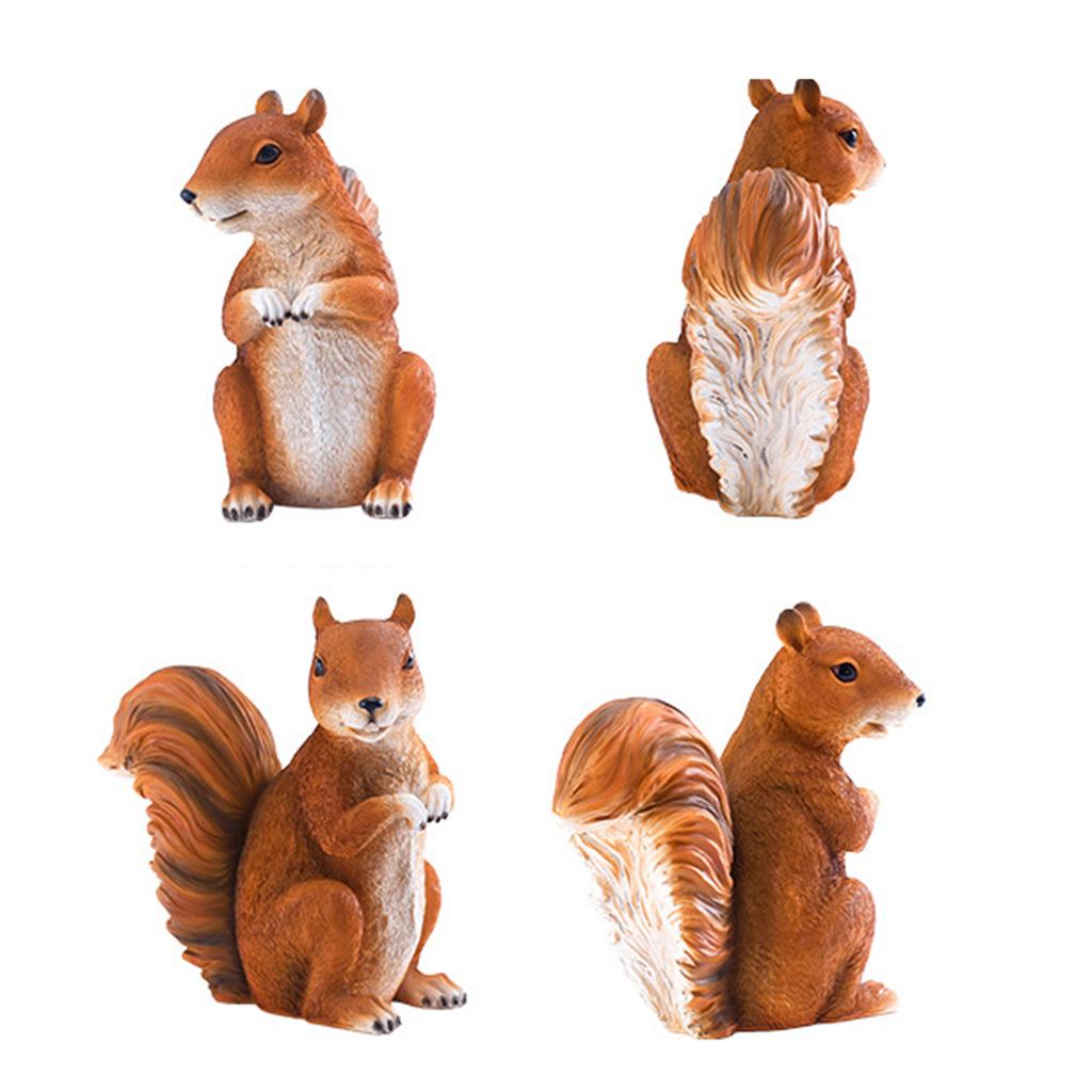 Creative Craft Resin Squirrel Figurine Decoration Funny Squirrel Sculpture Statue Animal Collectible Figurines