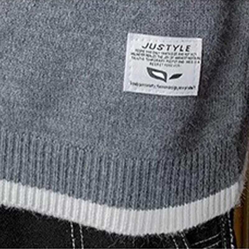 Tucano Men's Faux Two-Piece Round Neck Warm Sweater