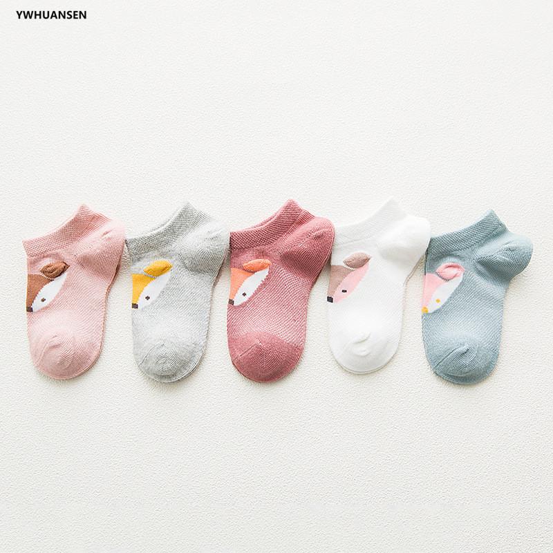 5 Paare/Los Frühling Sommer Dünne Mädchen Socke Kinder Baumwolle Netz Bootssocke Lieblich Tier Atmungsaktiv Kleinkind Jungen Knöchelsocke