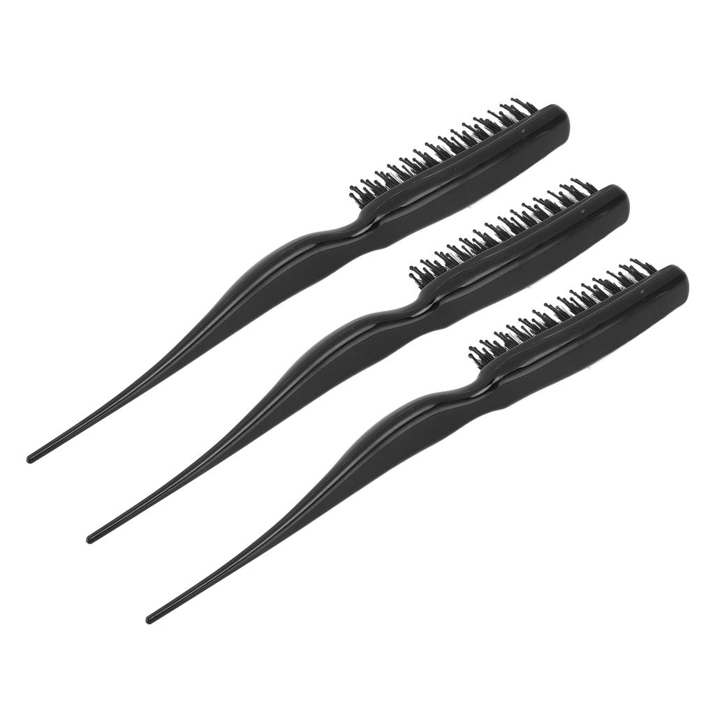 3Pcs Tsing Hair Brush Ergonomic Handle Portable Tsing Brush Rat Tail Comb for Home Travel