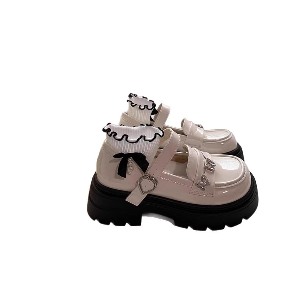 Girls' leather shoes 2025 spring and autumn new British style children's black performance shoes sweet princess shoes jk loafers