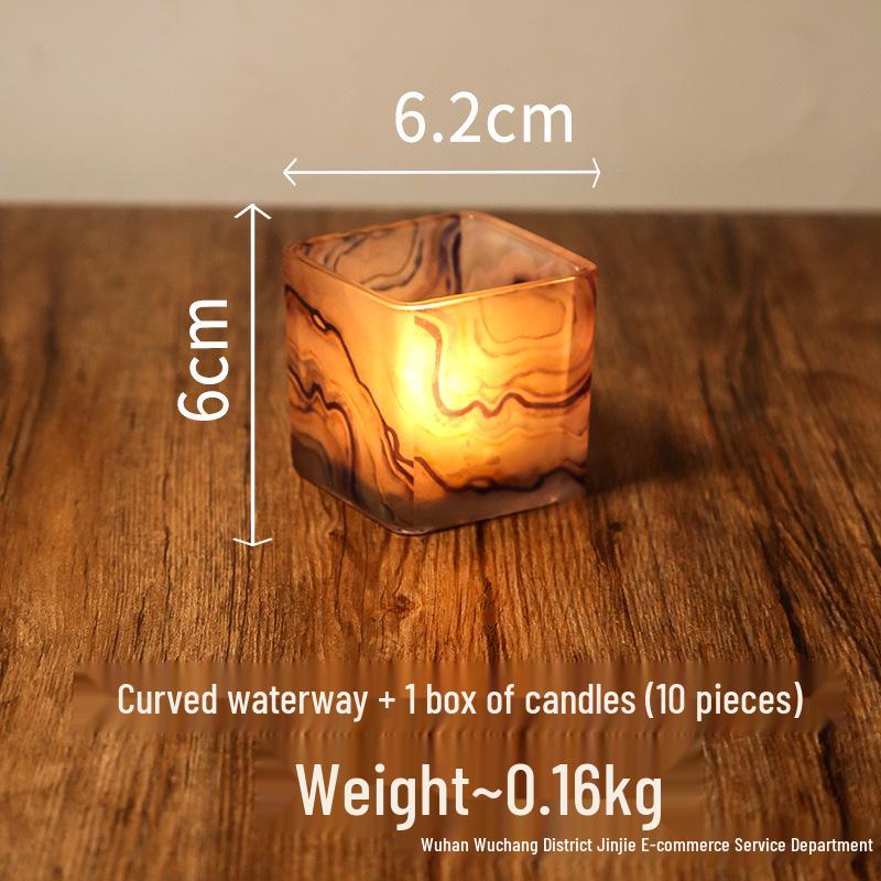 French Heat-Resistant Glass Candlestick for Candlelight Dinner and Aromatherapy