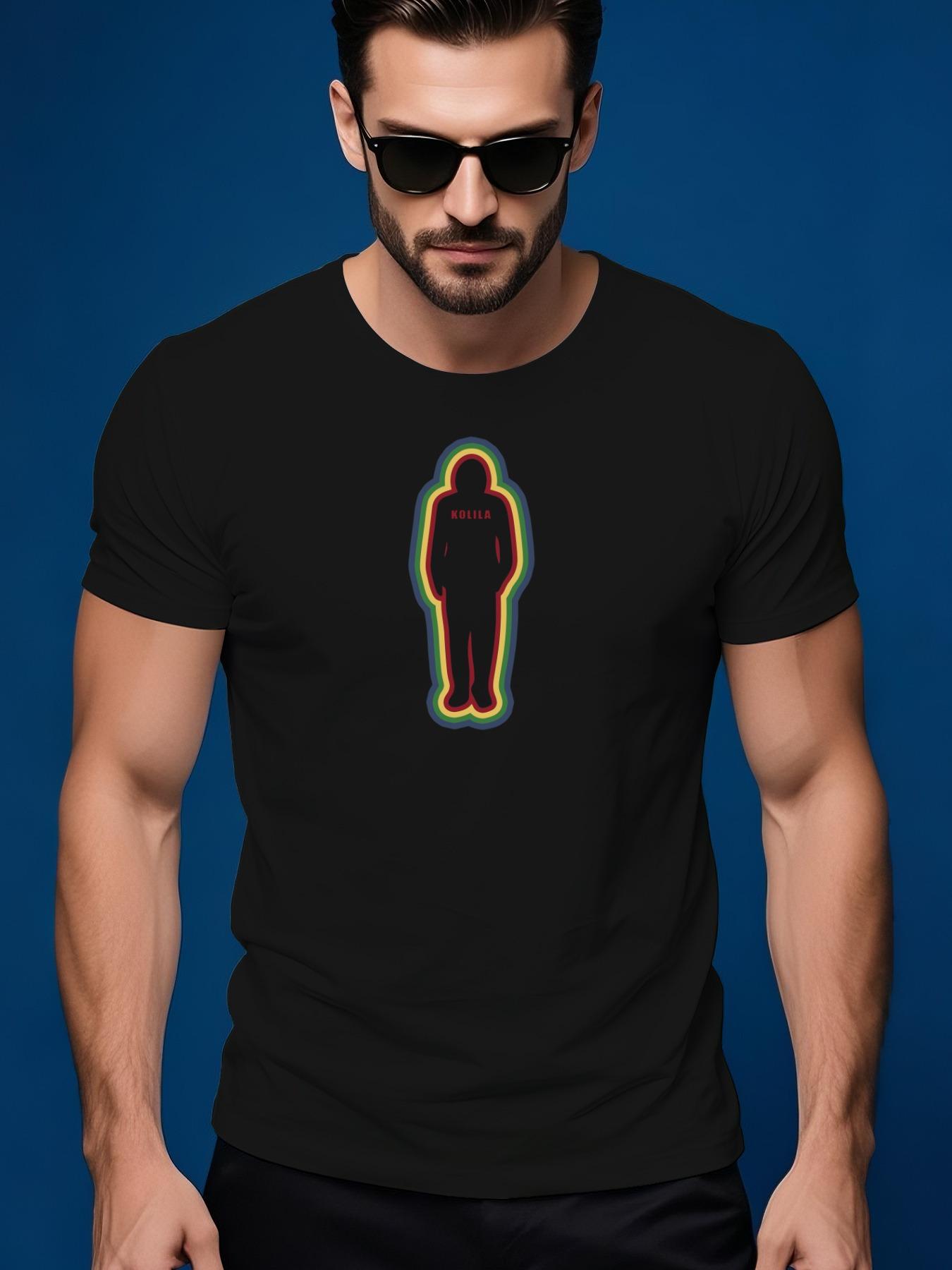 Silhouette Pattern Summer Casual Short-Sleeve Tshirt S