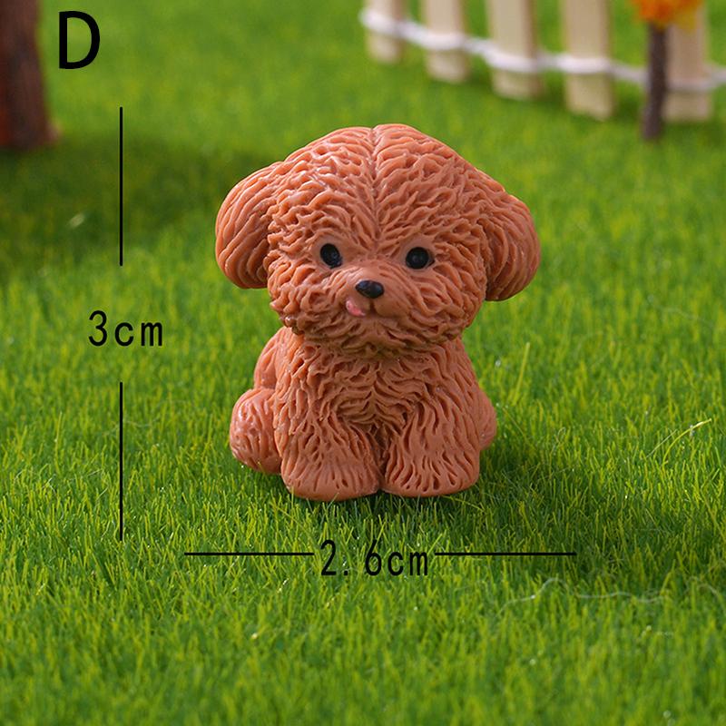 Figurka Miniaturní Roztomilé hnědé plyšové štěně pejska Micro Krajina Ornamenty Pro bytové dekorace Kawaii Animal Dekorace na plochu