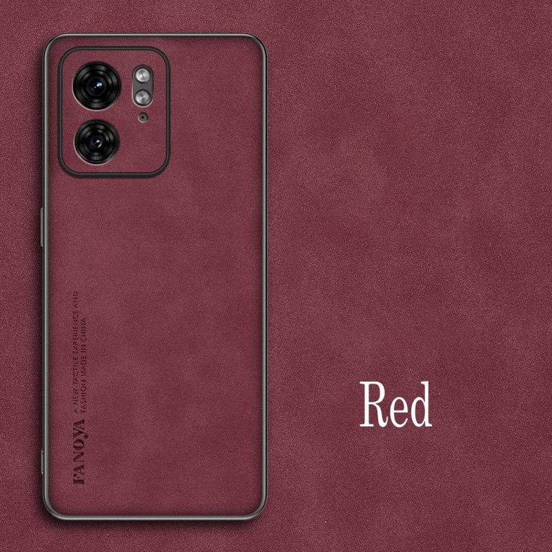 

For Moto Edge 40 Neo Luxury Sheepskin Leather Shockproof Silicone Case For Motorola Edge 40 Neo Phone Case Cover Coque For Edge 40 красный