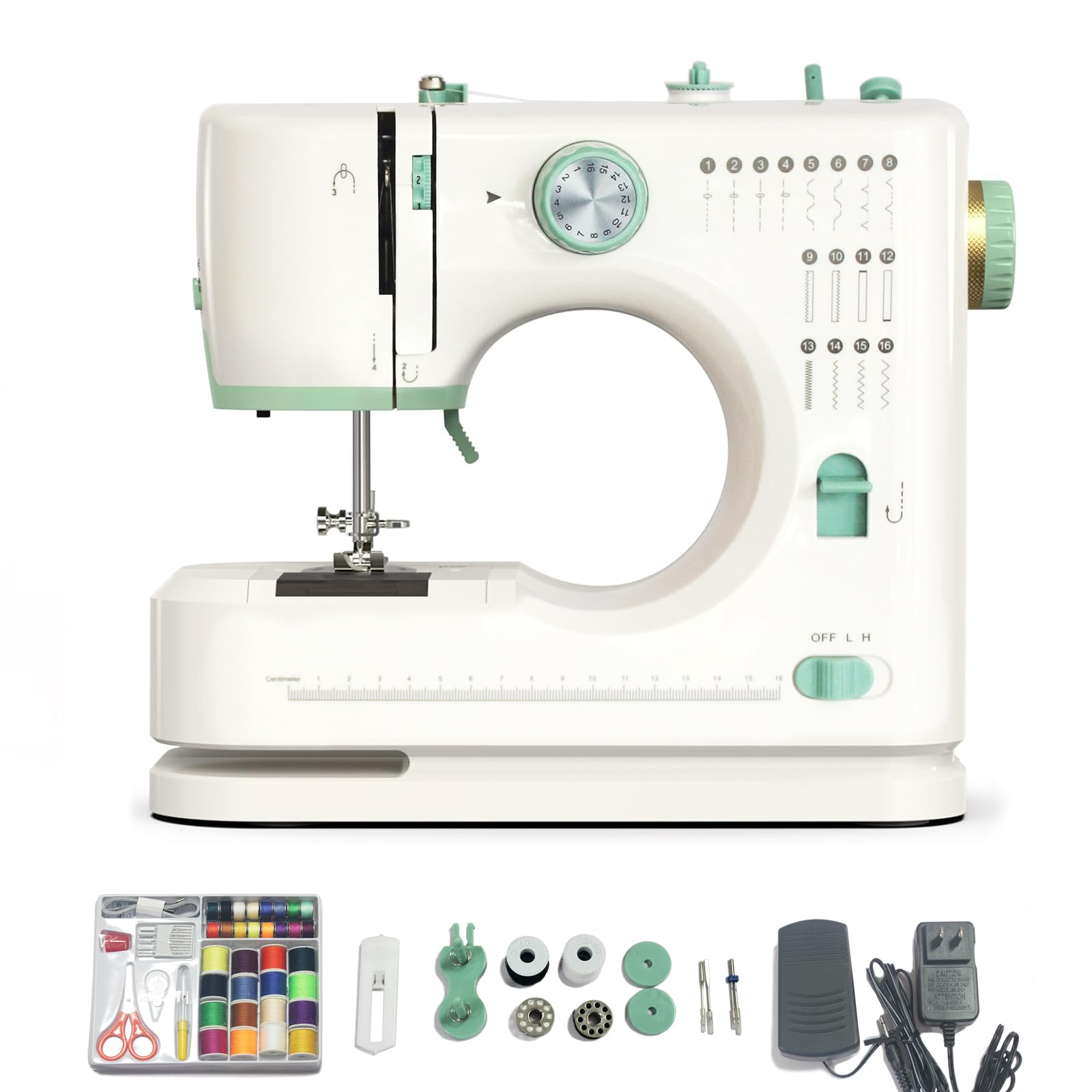 

ShyangLiang Home Electric Sewing Compact Sewing Upgraded 16 Easy to Quiet Reverse Stitch LED Hand Adjustable For and Sewing for Beginners Includes