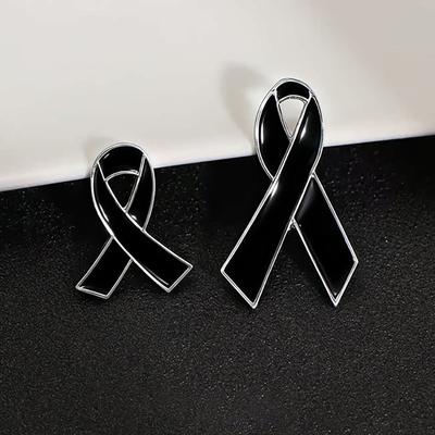 Black Ribbon Alloy Oil Dripping Brooches For Women Lapel Pin Fashion Jewelry Suit Clothing Accessories Gift