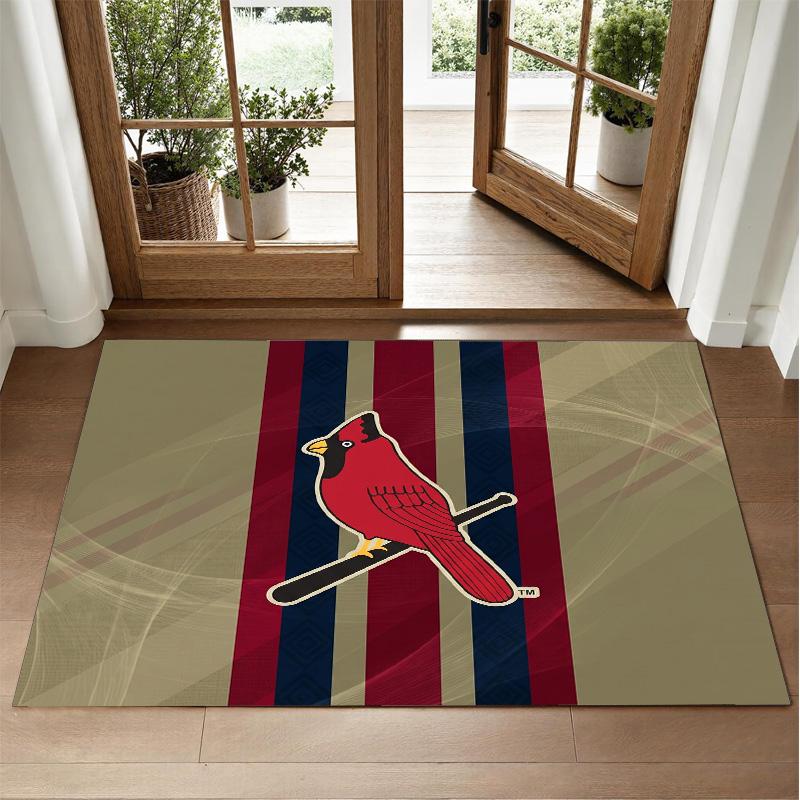 St. Louis Cardinals Design Crystal Velvet Rug Soft Decorative Mat for Bedroom Entrance