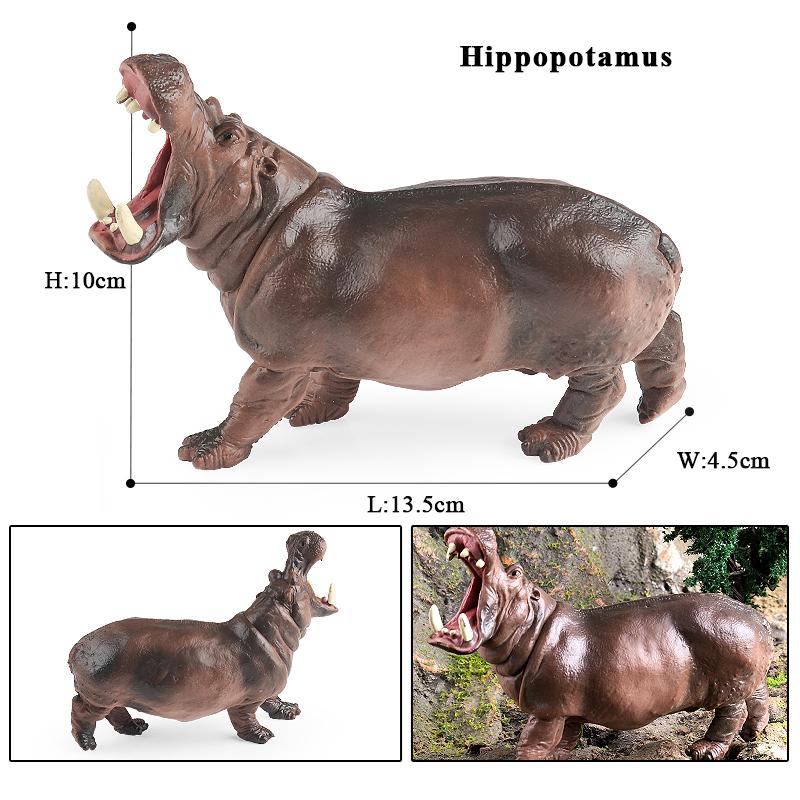 Oenux African Wild Animals Lion Tiger Yak Antelope Crocodile Zebra Black Panther Model Figurines Home Decoration Toy Kids Gift
