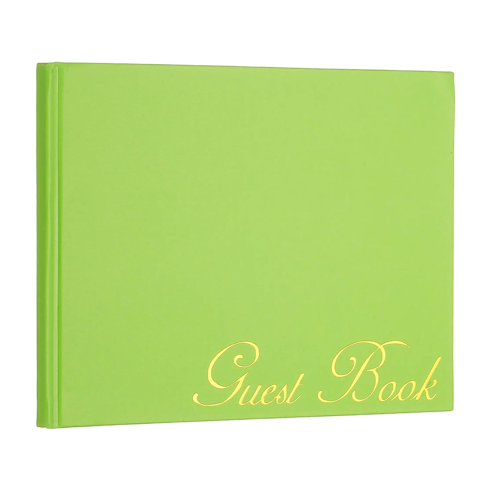 

Elegant Guestbook 9x7 PU Leather Wedding Guest Book Stylish Sign in Book with 50 Blank 120GSM Paper for Receptions Birthdays 9 x7 Inch grass зелений колір