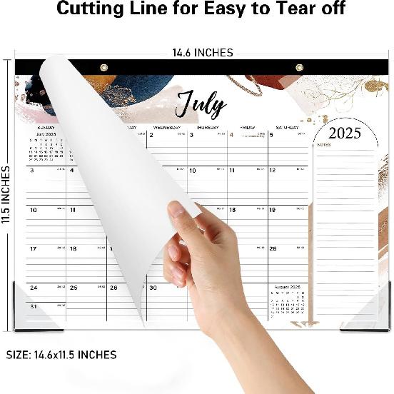 2026 Desk Calendar - 18 Months Large Desk Calendar from Jul. 2025 - Dec. 2026, 14.6" x 11.5", Desk Pad Calendar 2025-2026 with 2 Corner Protectors