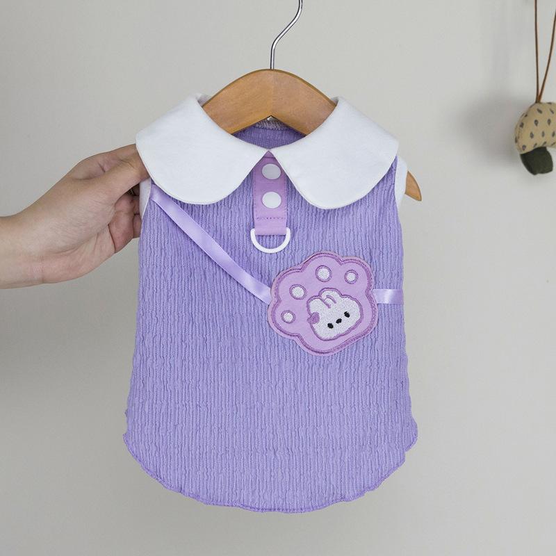 

Милая одежда для домашних кошек и собак, летний тонкий жилет принцессы для маленького щенка XL фиолетовый