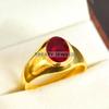 Ruby Oval Cut With 925 Sterling Silver Gold Plated Ring For Men's #B536 JL375684156616