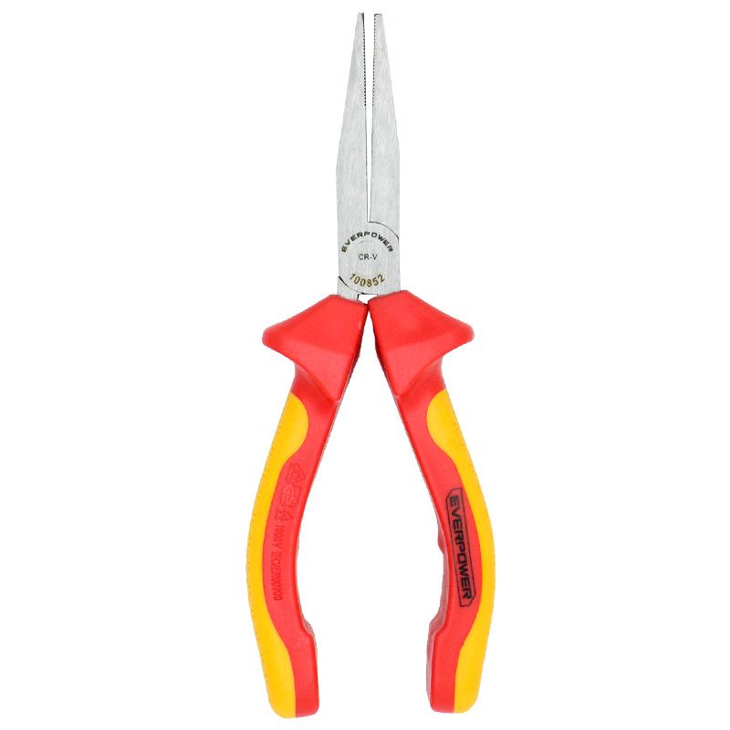 AIBOER VDE Insulated Flat Nose Pliers with Two-Color Handle, 6 100852