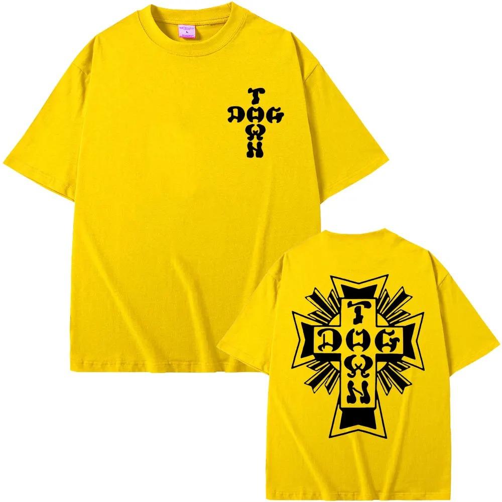 Best Famous Dogtown Graphic Black White Logo Print T Shirt Men Women Hip Hop Punk Rock Tee Streetwear Male Fashion Casual Tshirt