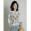 Europe America Fashion Animal Dog Print Women's T-shirt Casual Pullover Women Long Sleeve Clothing Outdoor Street Tees Top