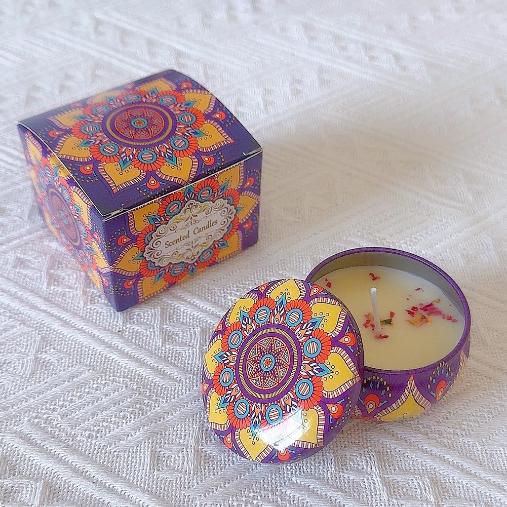 Retro Tin Can Soy Wax Candle with Plant Fragrance - Scented Candle Wedding Favor