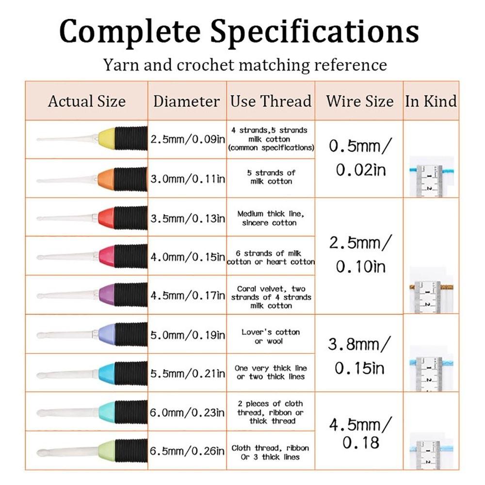Random Color 2.5-6.5mm Crochet Hook Luminous Knitting Tool  Household
