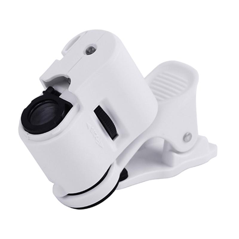 Pocket Mobile Phone Microscope 60X-Zoom LED Clip Loupe Microscope with UV Currency Detector Jewelry & Antique Evaluating