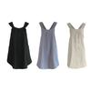 Women Cotton Linen Cross Back Apron with Pocket Simple Pattern Cotton Apron Comfortable Cotton Apron for Women Girl