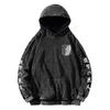 Attack on Titan Manga Hoodie Harajuku Sweatshirt Herren Damen Langarm Streetwear Kleidung Vintage gewaschene Baumwolle Kapuzenpullover