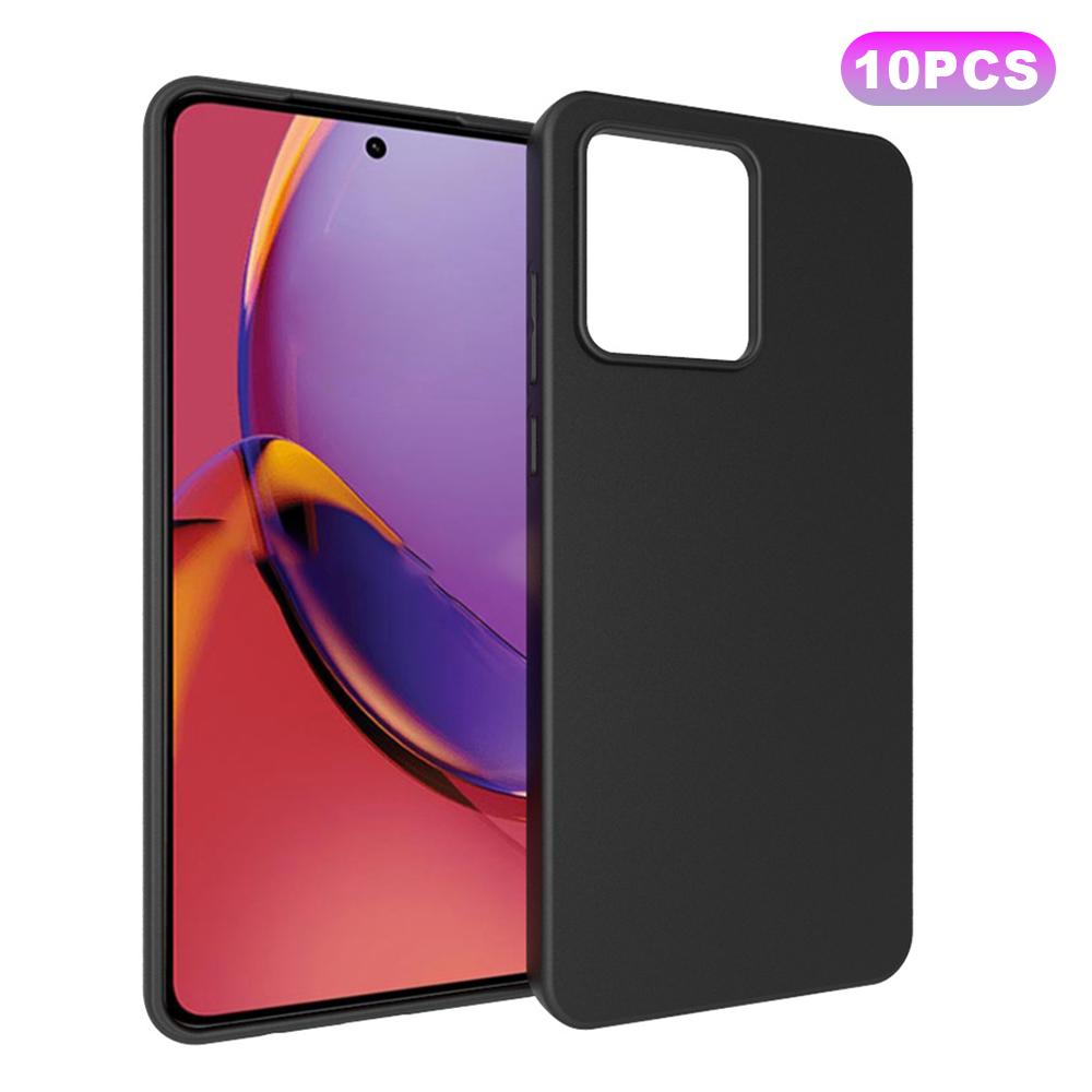 

10Pcs/Pack for Motorola Moto G84 5G Phone Shell Dual-sided Matte Cover TPU Phone Case Black