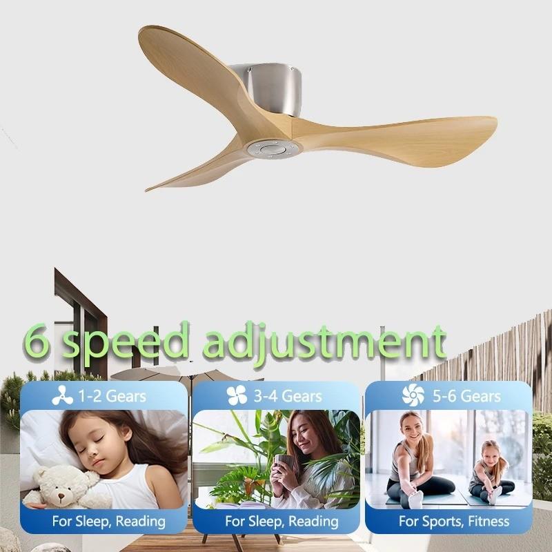 6 Speed Modern Industrial Ceiling Fan Adjustable Energy Saving Electric Fan Remote & Quiet DC Motor Household Fan