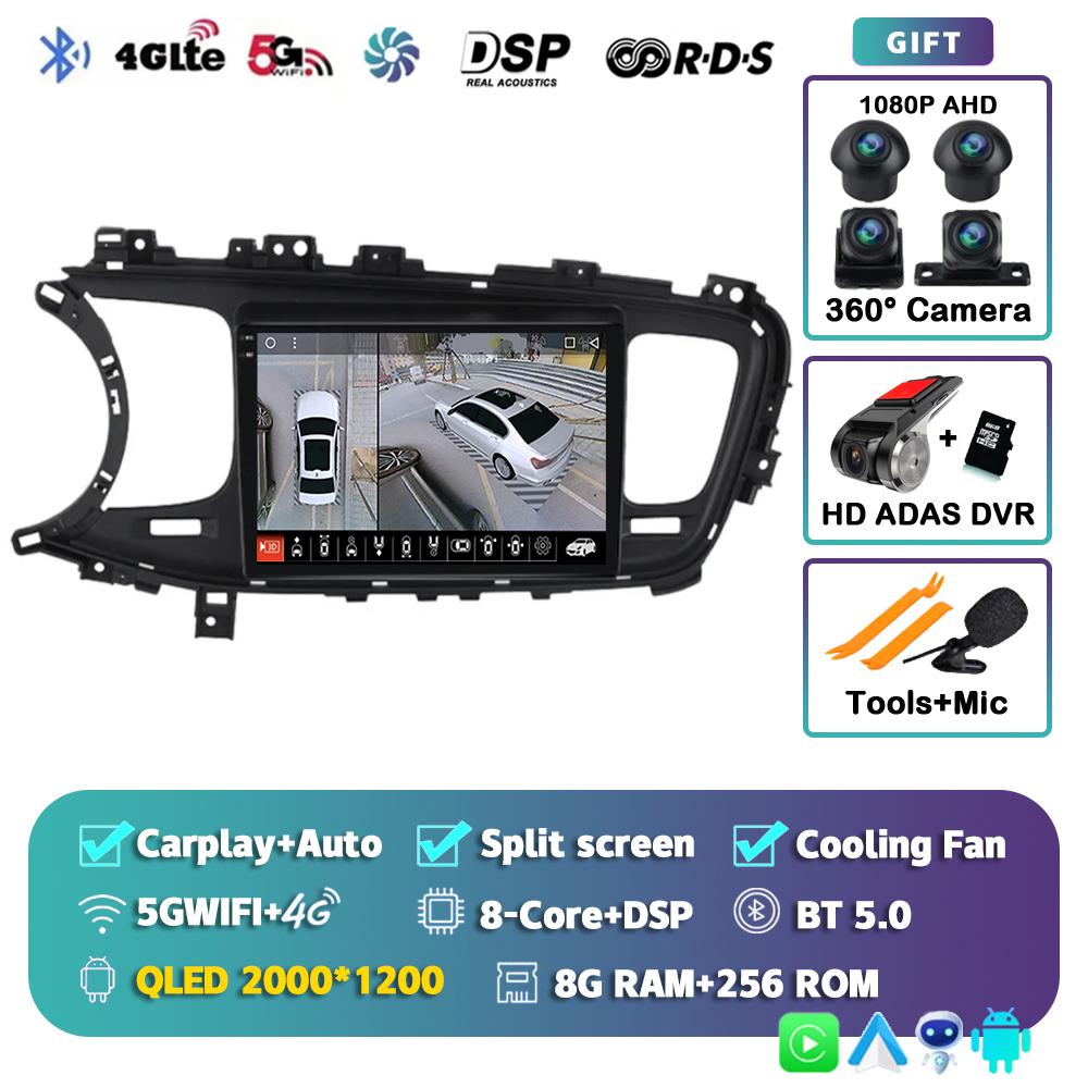 Android 14 Carplay Auto Car Radio For Kia K5 Optima 2011 2012 2013 2014 2015 4G Multimedia Video Player Navigation GPS Head Unit