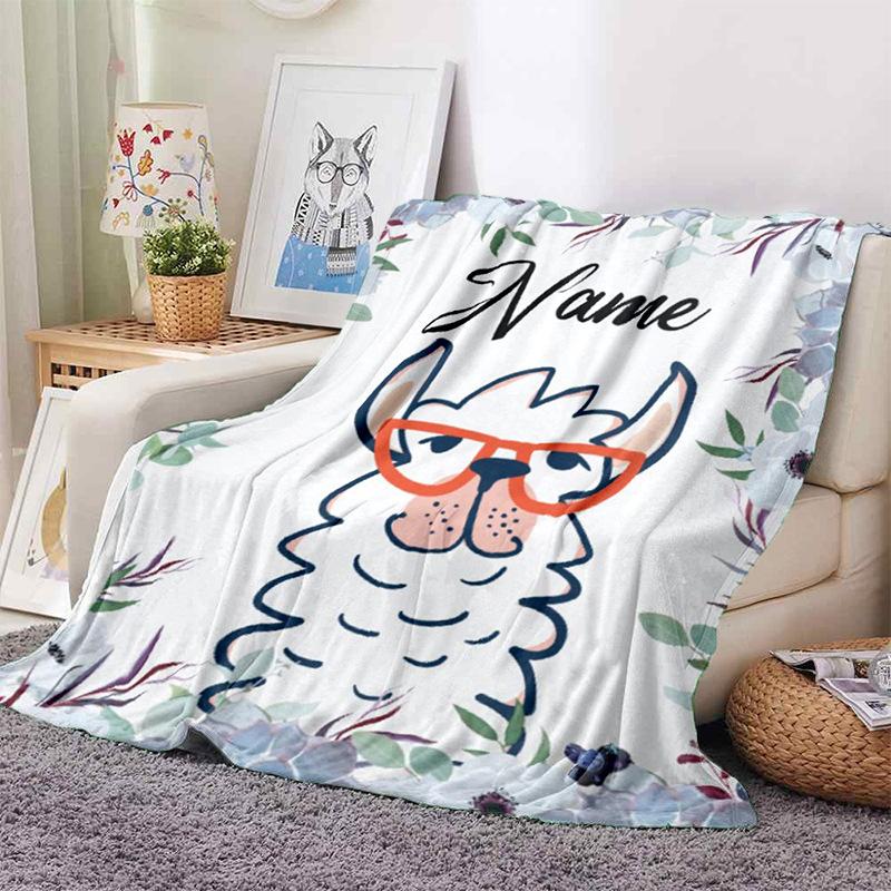 Blankets Children Girls Boys Linen Wool Blankets Personalized Family Friends Flannel Blankets Gifts