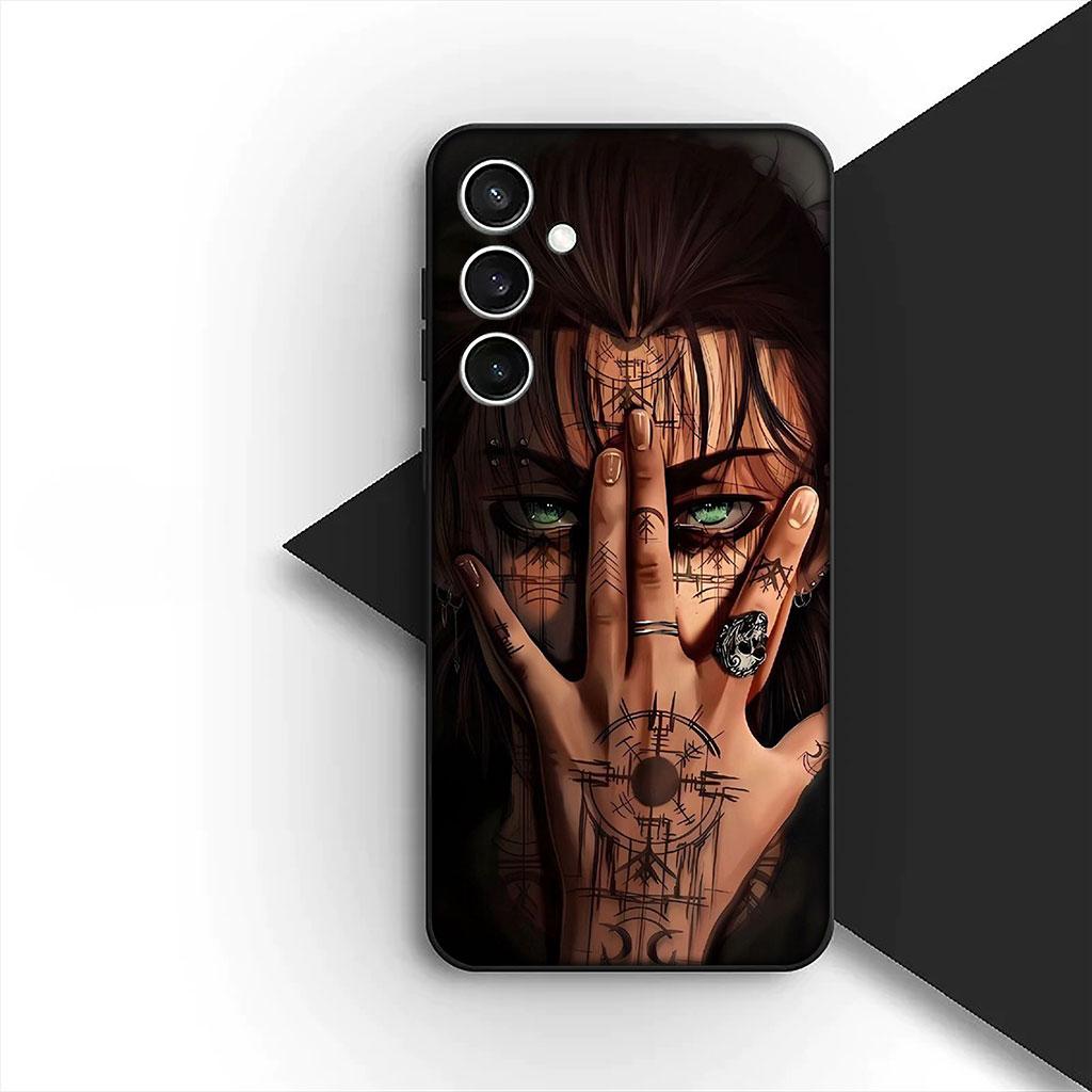 Phone Cover for Samsung Galaxy S22 S21 S20 FE Ultra Plus A07 A17 A15 A16 A25 A57 A37 Case Comics Attack on titan levi Eren
